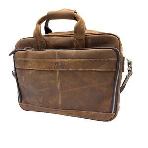Luxorro Laptop Bag Full Grain Genuine Leather NWOT fits up to 15.6" laptop